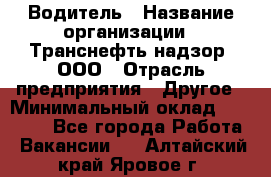 Водитель › Название организации ­ Транснефть надзор, ООО › Отрасль предприятия ­ Другое › Минимальный оклад ­ 25 000 - Все города Работа » Вакансии   . Алтайский край,Яровое г.